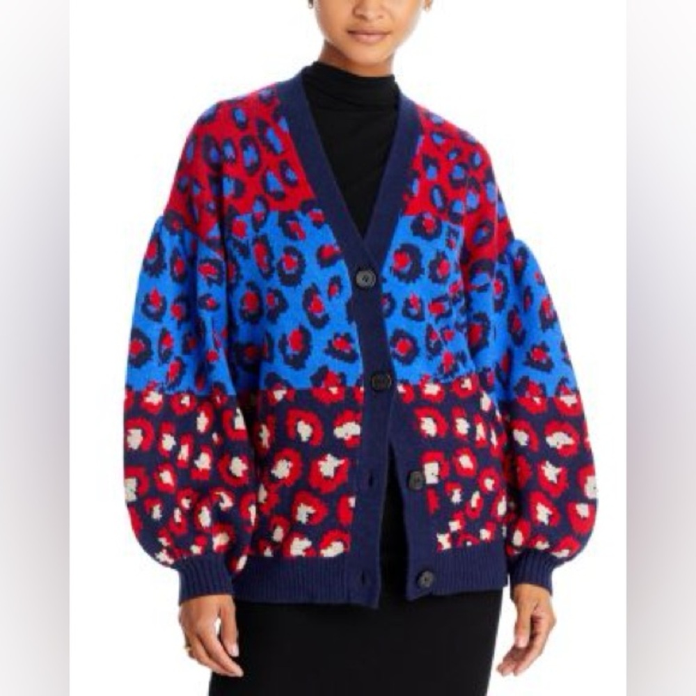NWT Farm Rio Mixed Leopards Knit Cardigan Large